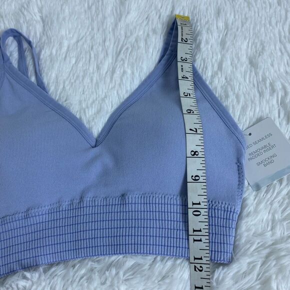 Tranquil & True Bra Bralette Blue Striped Women Teens Youth Sport Bra Stretch - Picture 4 of 11